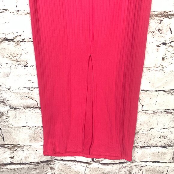 Absolutely Love It Pink Strapless Bodycon Dress Women's Medium Ribbed Fitted - Picture 5 of 7
